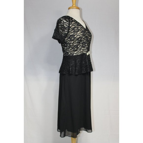 Fanny Fashion #1576-Short Peplum Style Dress-SIZE L-BLACK/GOLD-NEW W/Tags - Picture 3 of 4